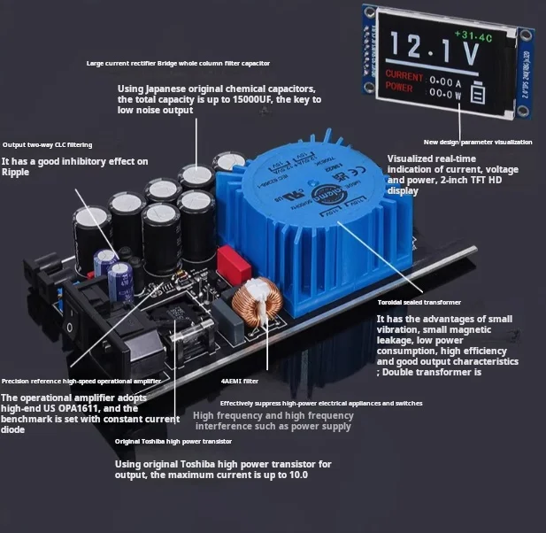 New 25W SPD-25PRO LPS DC ultra-low noise DC linear regulated power supply DC5V/9V/12V/15V/18V