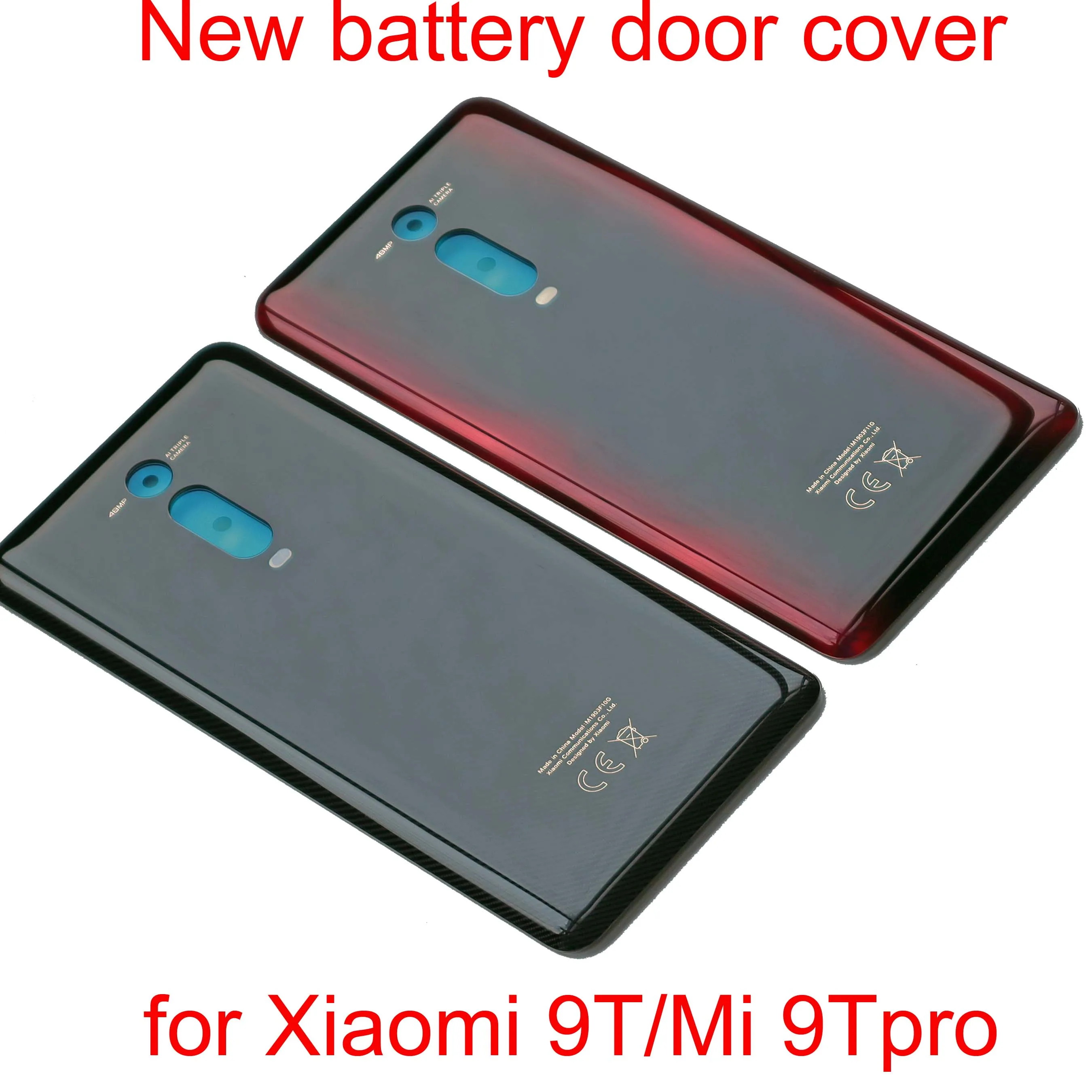 Glass Lid Back Cover for Xiaomi 9T/ Mi 9T Pro,Replacement Parts and CE, Battery Door Housing Rear Case with Adhesive, New