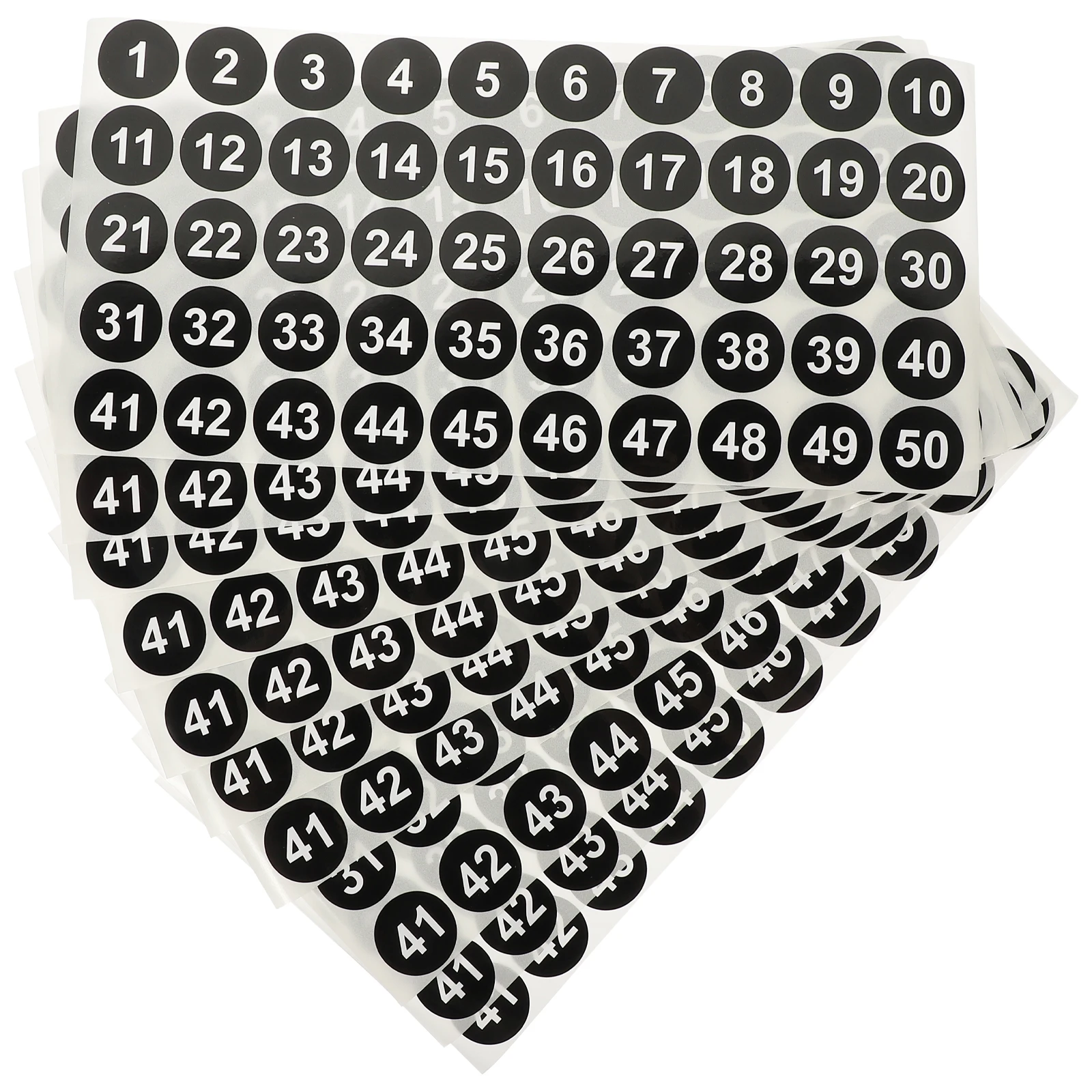 10 Sheets 2 54cm Round Numbered Stickers Black Background White Numbers Classification Labels Folder Tag Storage Organization