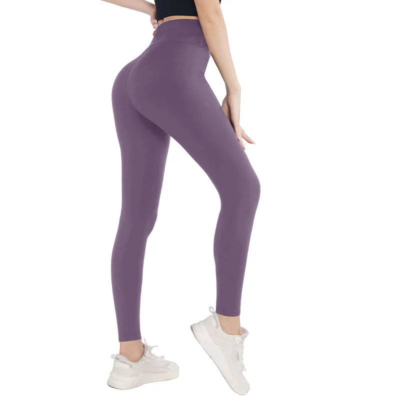 Legging wanita pinggang tinggi telanjang, Legging Fitness lari Yoga, celana legging ketat energi Gym kasual