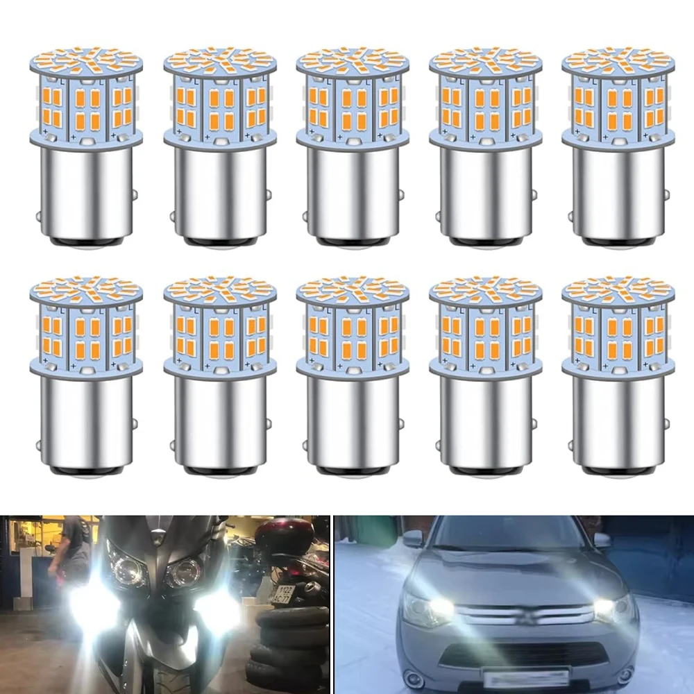 

10Pcs 12V Super Bright 1156 BA15S P21W 1157 Bay15d P21/5W 50SMD 1206 3020 50 Led SMD Car Brake Light Turn Signals Lamps