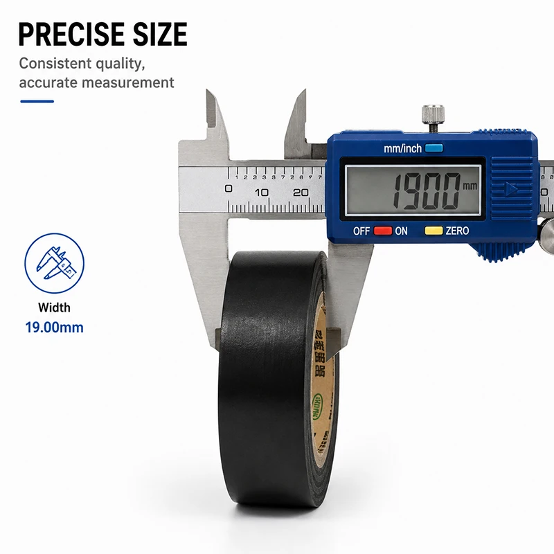 PVC Tape Width 19/25mm x 25m, Heat-resistant Temperature -10 ° C to 70 ° C, Waterproof Fixing Black Tape For Pipeline Interface