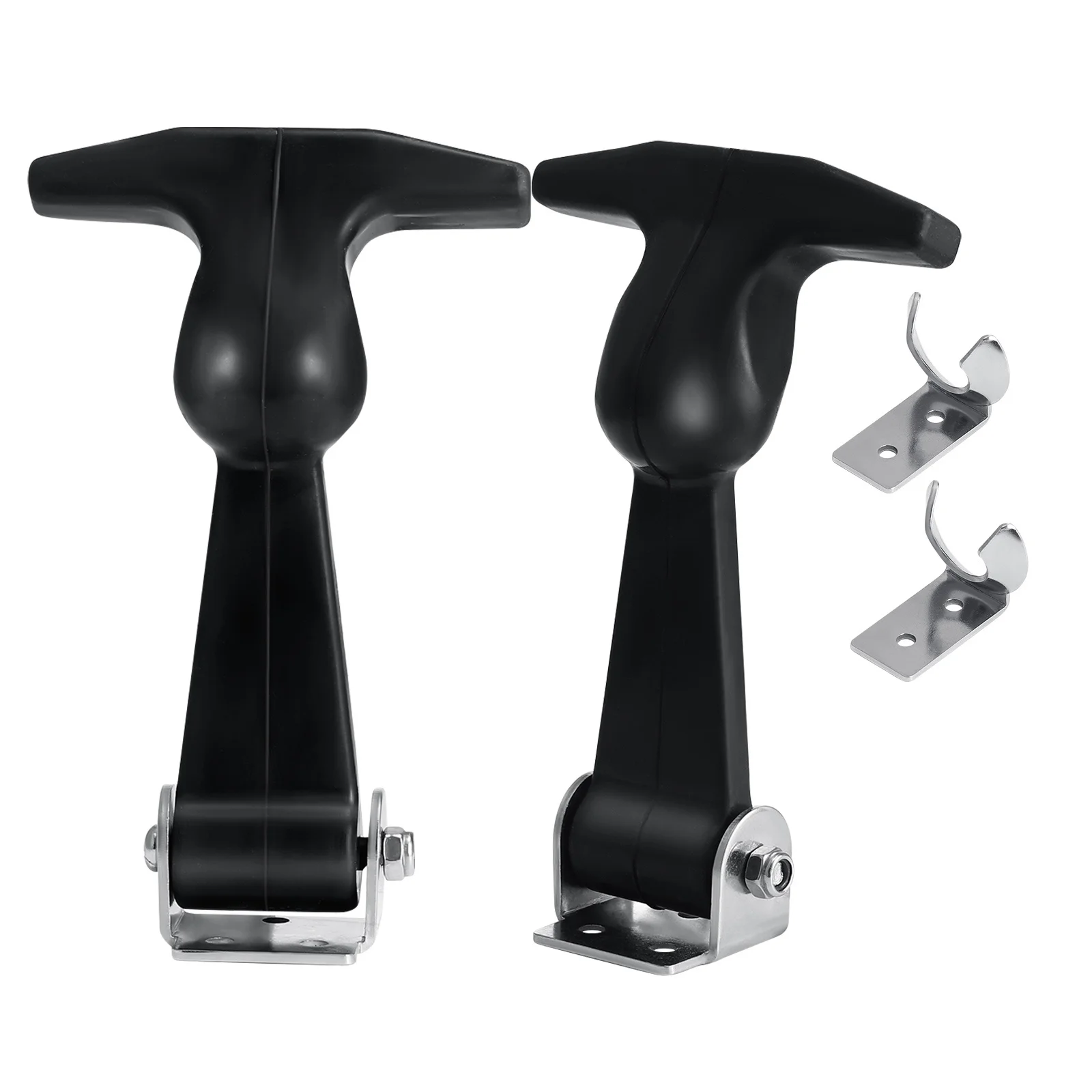 

2Pcs Stainless Steel Flexible T-Handle Draw Latches Rubber Hood Catch for Tool Box Vehicle Engine Vibration-Absorbing Durable