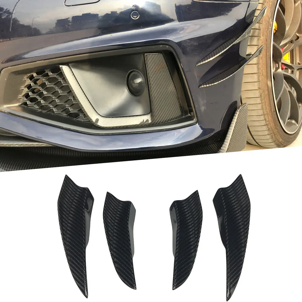 

Dry Carbon Fiber FRP Front Bumper Side Canards Fins Trims Splitter Winglets For Audi A4 Sline Sport S4 Sedan B10 2019 2020