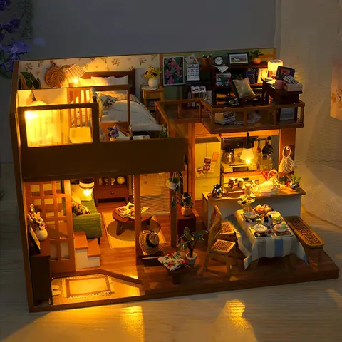 For DIY handmade assembly cabin TD55 and living attic house model birthday gift creative ornament