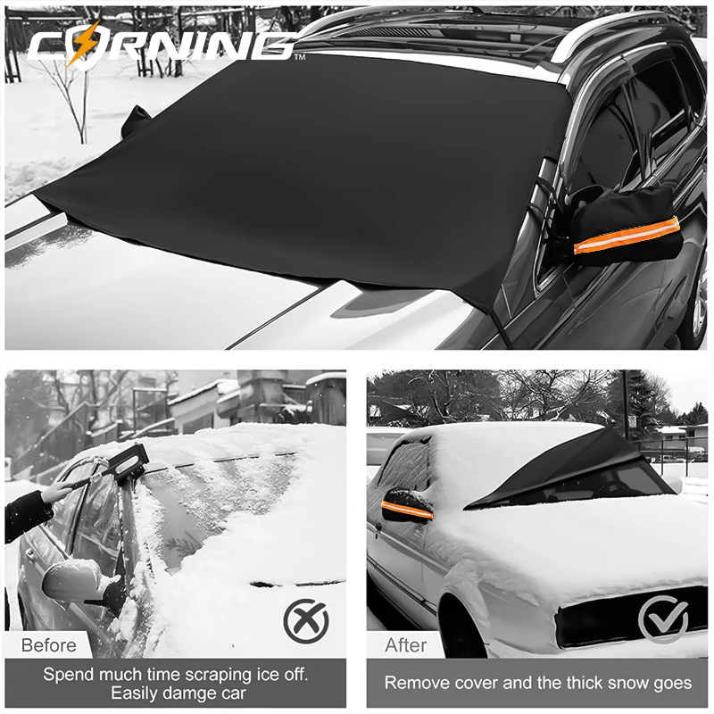 Car Exterior Cover Covers Snow Windshield Protective Vehicles Sunshade Half Waterproof Outdoor Protector External Awning Winter