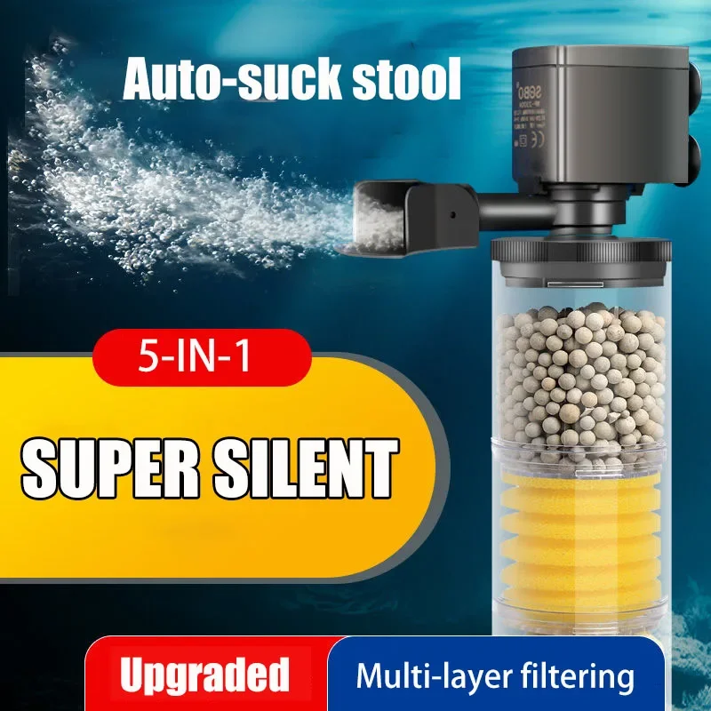 220V 50Hz cichy filtr do akwarium żółw akwarium zanurzeniowa pompa wodna Bio gąbka Skimmer Waves Maker filtry akcesoria