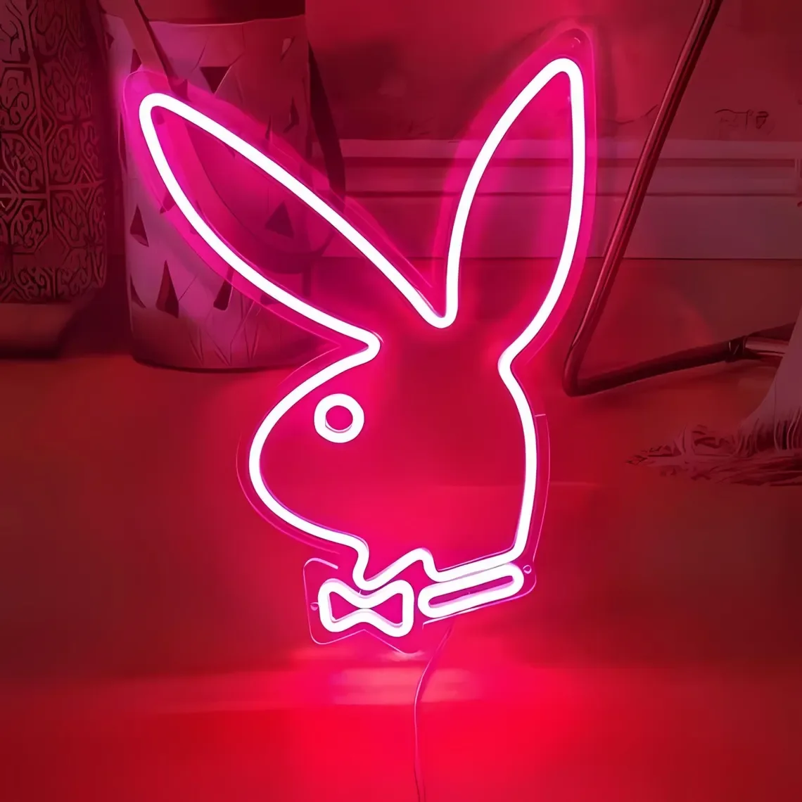 

Custom Rabbit Neon Sign for Bedroom Decor Wall Led Neon Sign Backdrop Flex Bar Wedding Living Room Shop Store Gifts