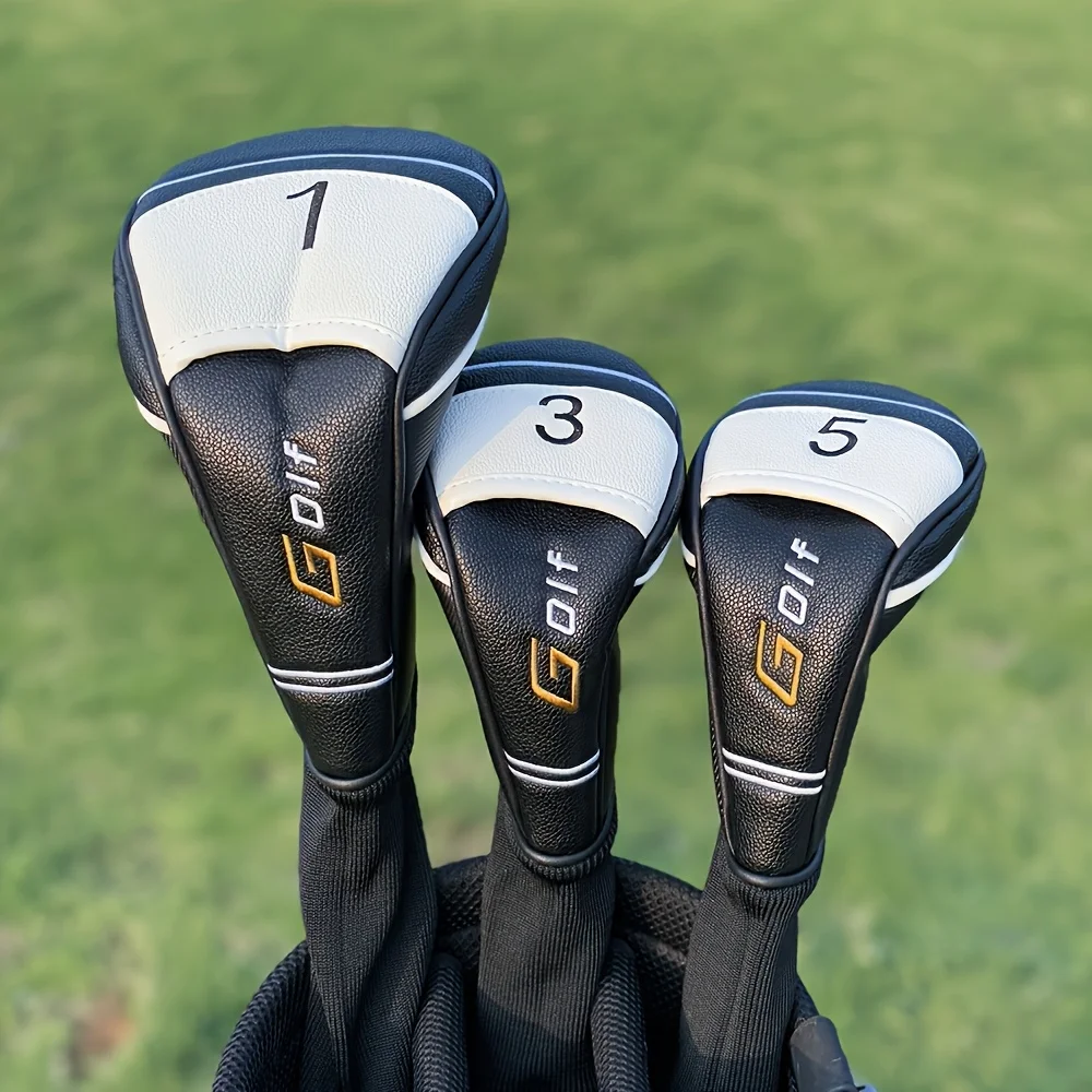 1pc/3pcs Golf Headcovers - Driver, Fairway Golf Protective Cover, Golf Accessories, Dust-proof and Durable Materials Provide