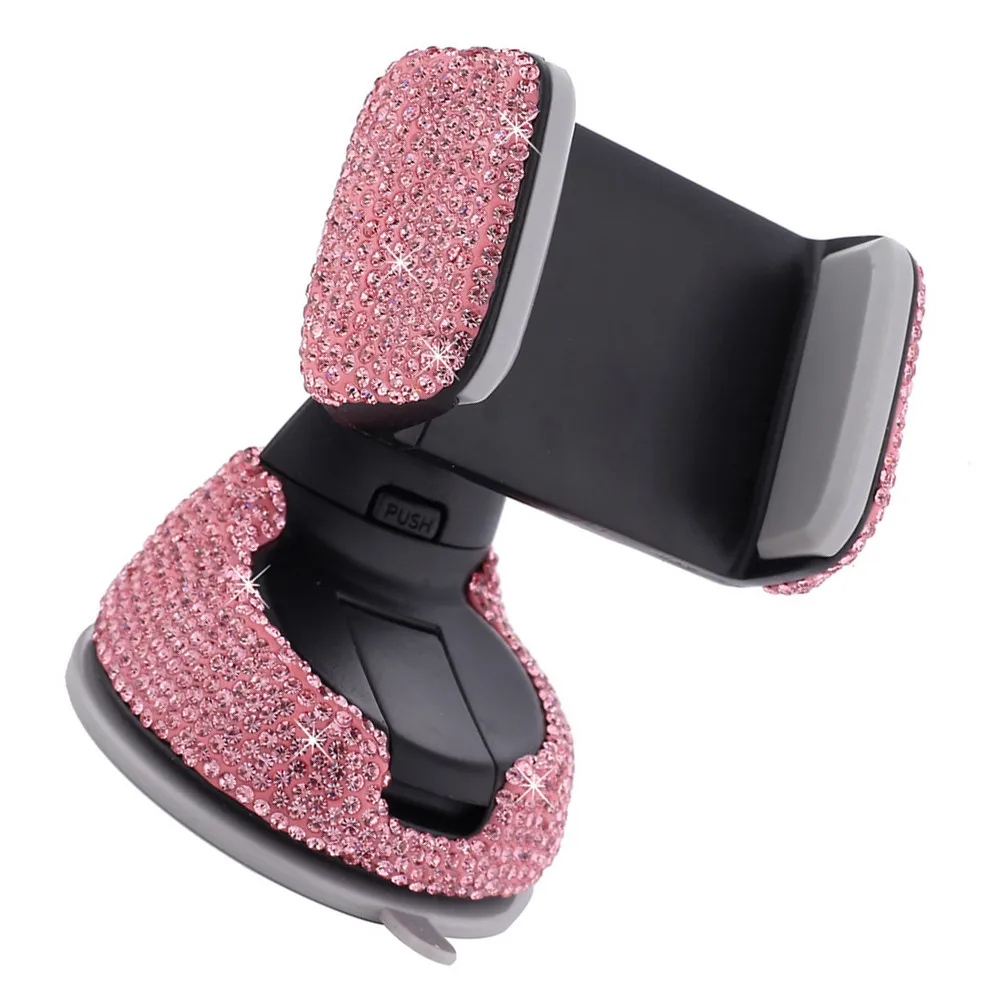 Suporte de Telefone para Carro Brilhante, Ajustável, em ABS com Strass, Suporte para Ventilação do Carro para Navegação e Música em Segurança