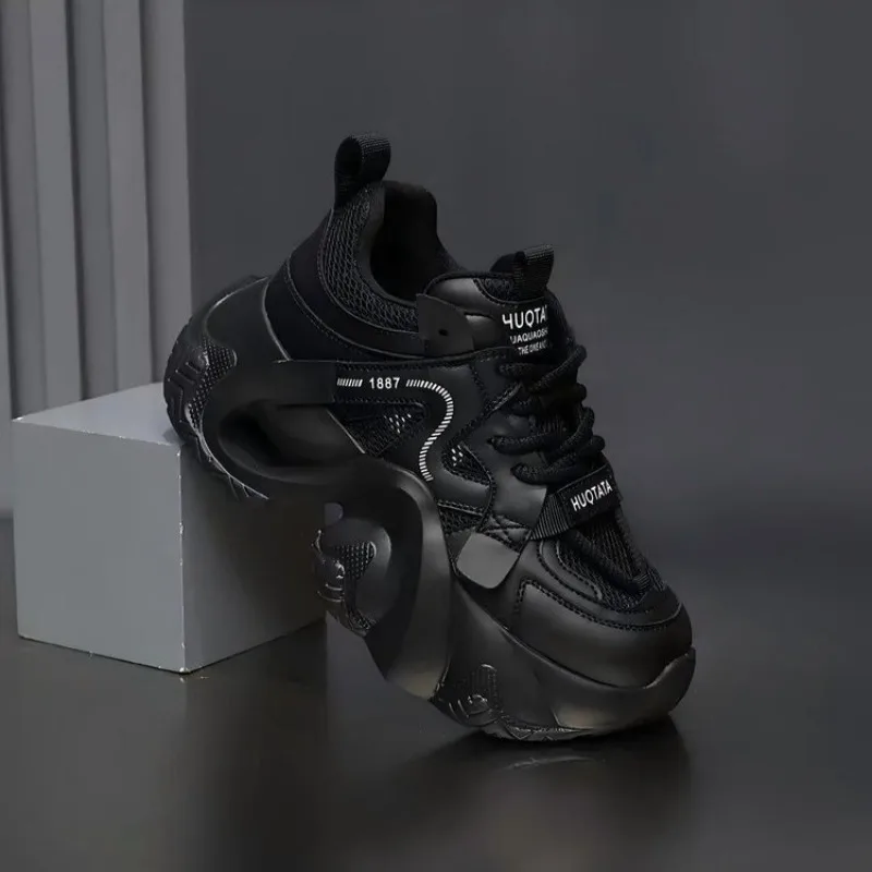 Neue, farbenfrohe, klobige Plateau-Sneaker für Damen, mit Schnürung, aus Mesh-Material, weich und bequem, im „Dad Shoe“-Stil, mit erhöhter Sohle, ideal für Frühling und Herbst. – Detail 6