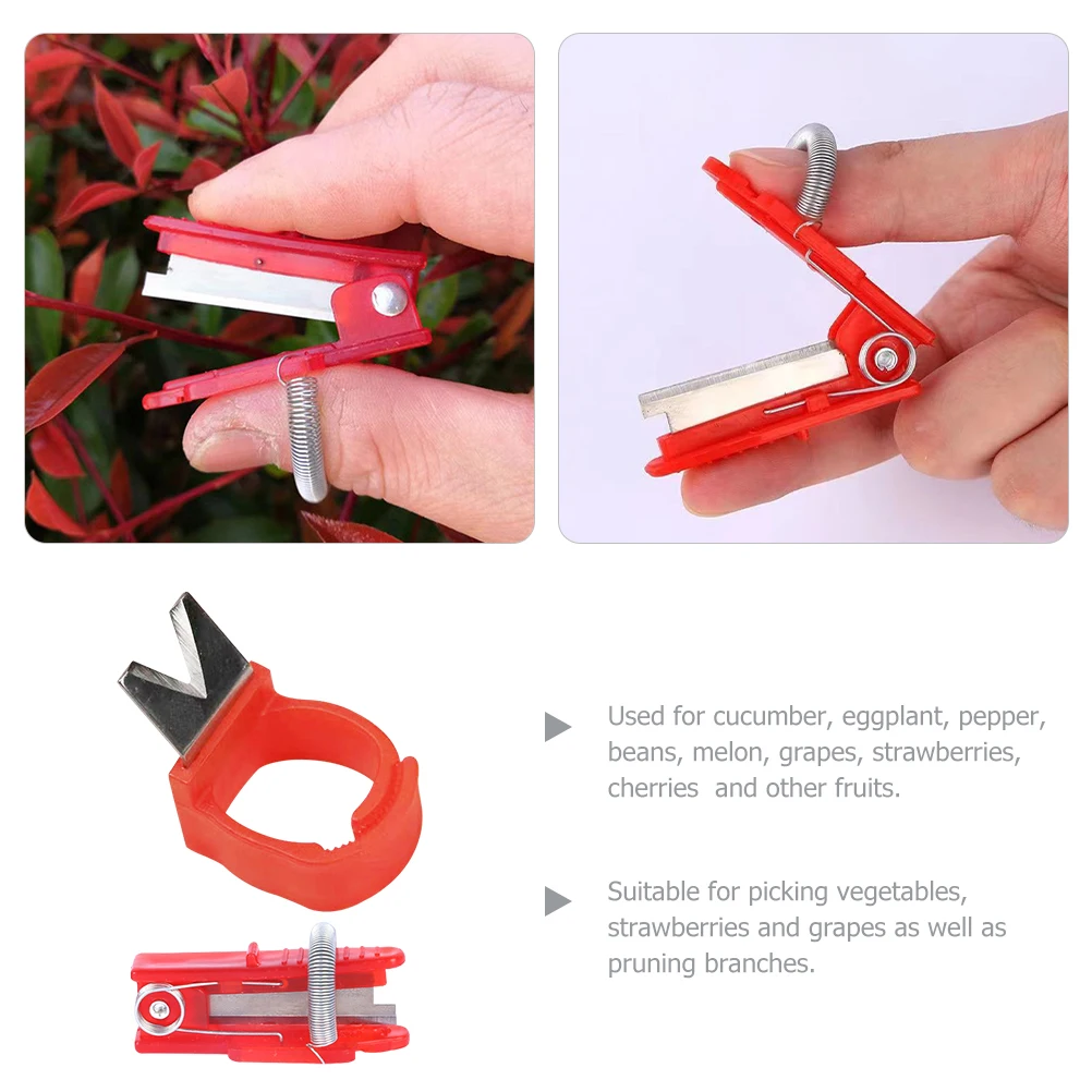 

2pcs Fruit Picker Vegetable Tool V-shaped Ring Easy Cutting Gardening Thumb Protectors Planting Supply