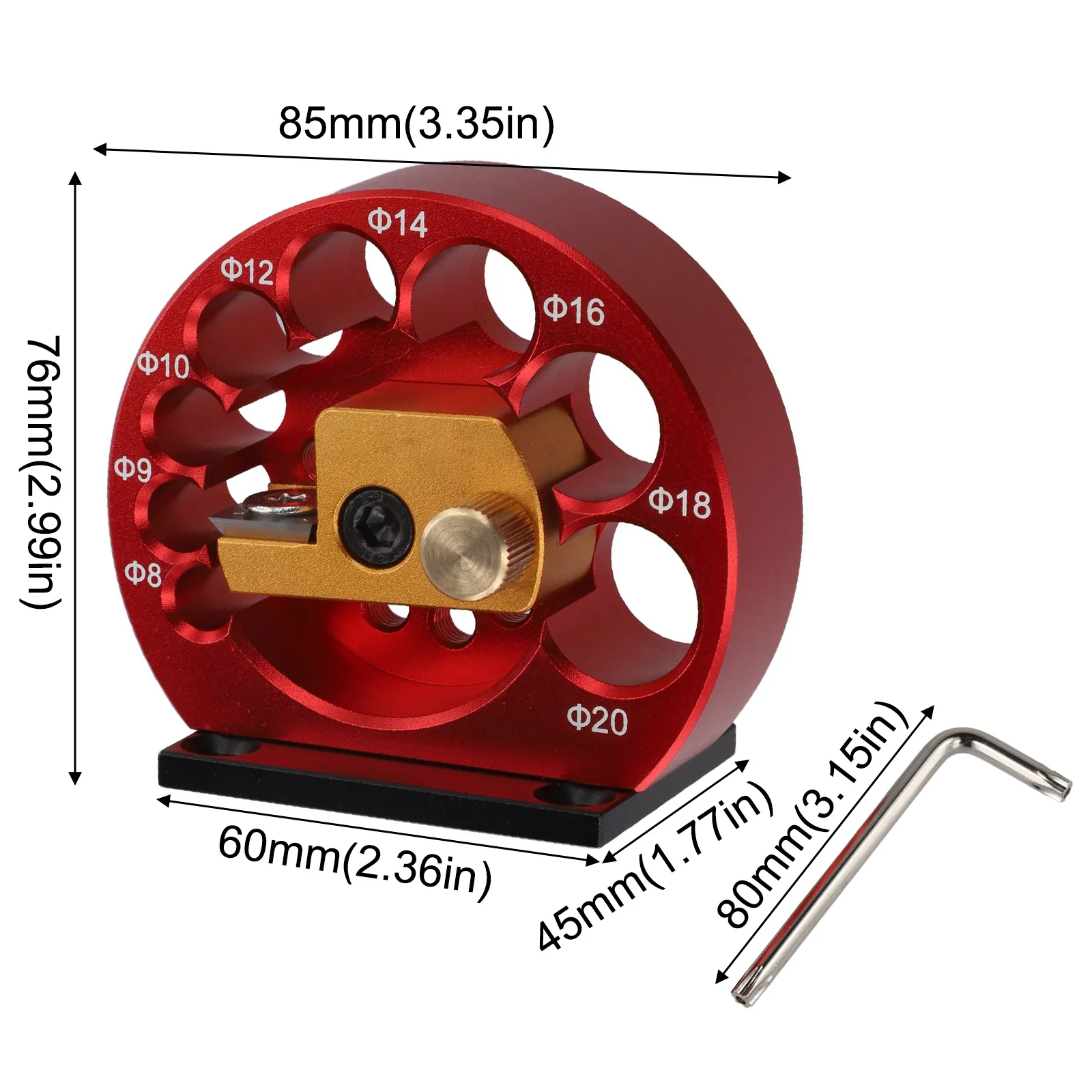 

76*85mm Adjustable Dowel Maker Carbide Blades Cutting Compact Design Efficient Woodworking Electric Round Drill