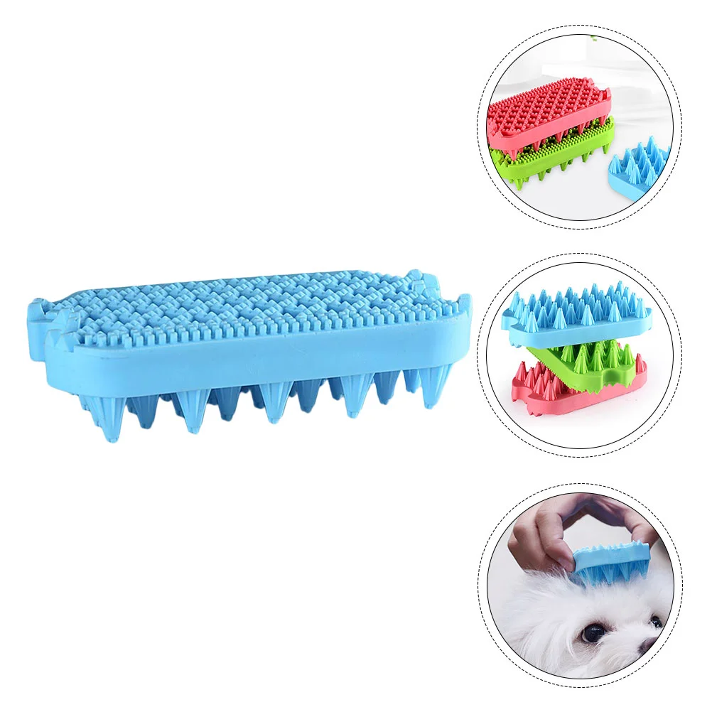 Pet Bath Massage Brush Dog Washing Shedding Cat Hair Remover Grooming Tool Message Comb The