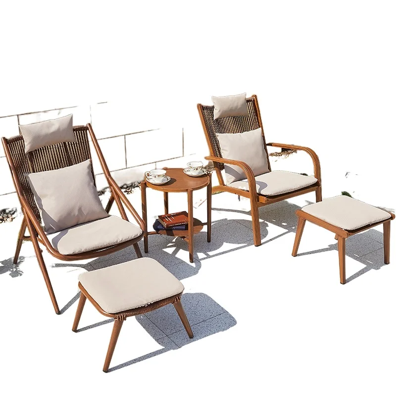 Outdoor tables and chairs,three piece set, rattan chairs, waterproof, sun proof, outdoor leisure garden tables and chairs