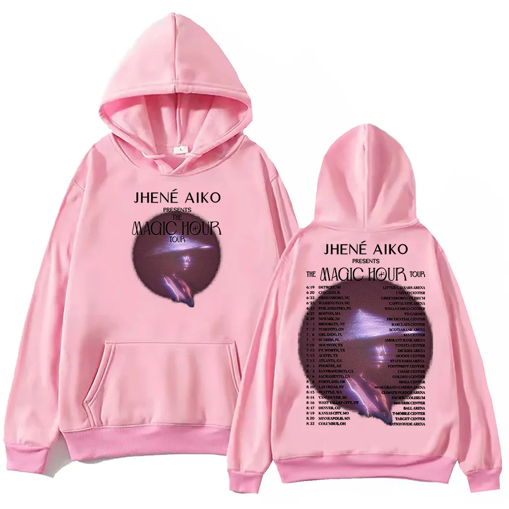 Jhene Aiko The Magic Hour 2024 Tour bluza Unisex pulower w stylu Harajuku bluza z kapturem z długim rękawem Muisc Tour dla fanów