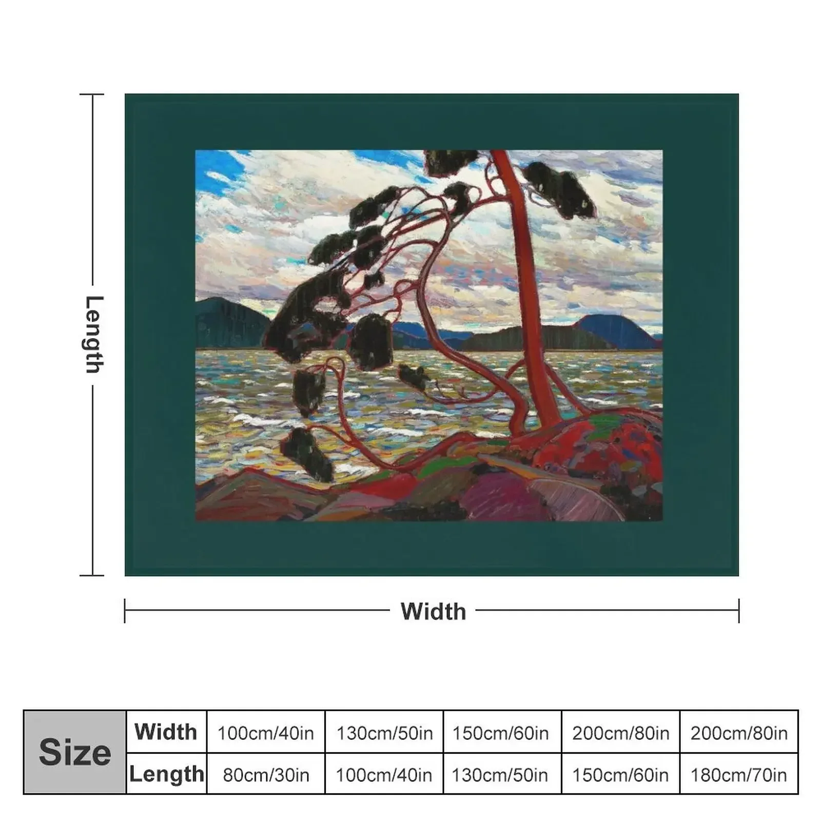 WEST WIND : Vintage 1919 Tom Thomson Algonquin Park Art Print Throw Blanket Multi-Purpose Flannel Fabric Blankets