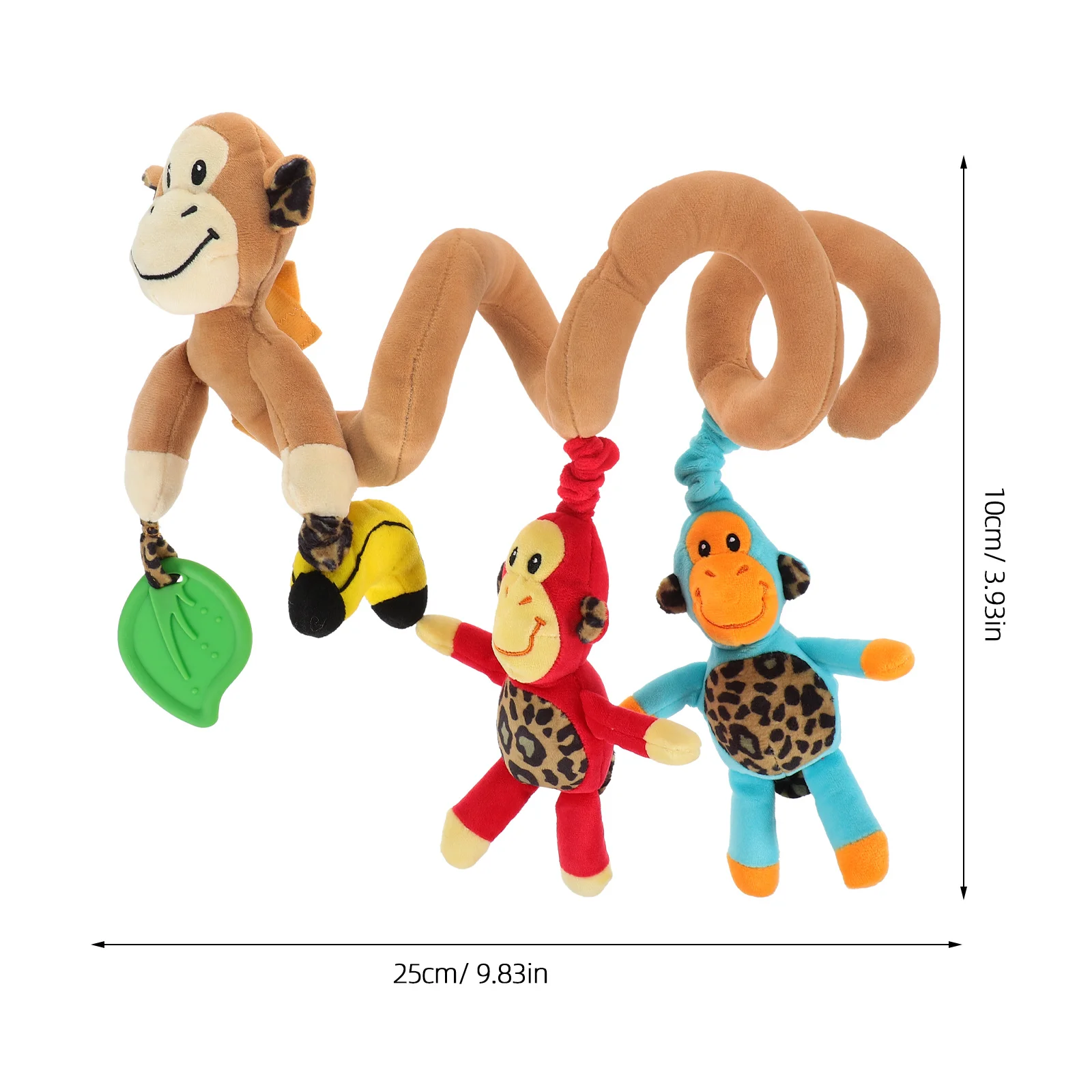 Four Hanging Monkey Spiral Infant Activity Bed Stroller Rattle Hanging Bell Crib Musical Wraps Around Car Seat Travel Play - Image 2
