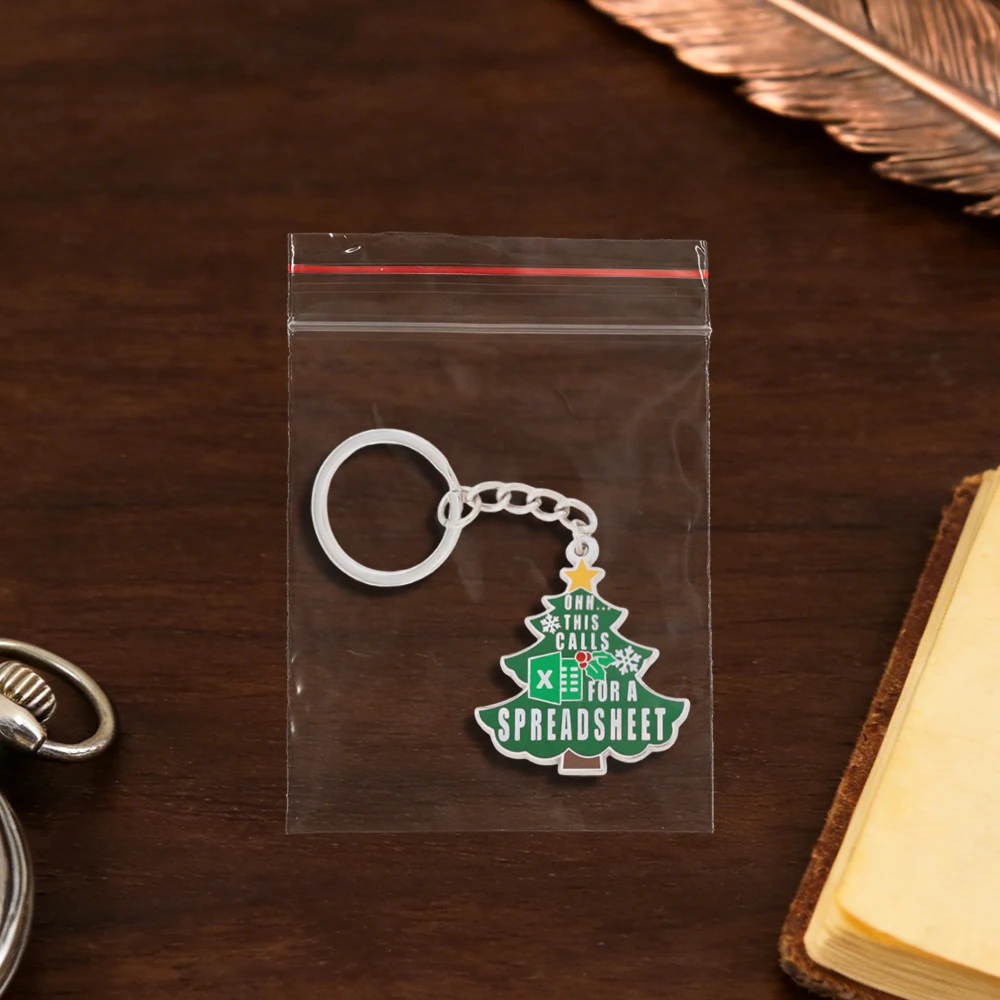 Lustiger Weihnachtsbaum-Schlüsselanhänger – „Ohh, das ruft nach einer Tabellenkalkulation“ – Humorvoller Schlüsselanhänger für Büroangestellte – Rucksack-Schlüsselzubehör – Weihnachtsgeschenk – Detail 12