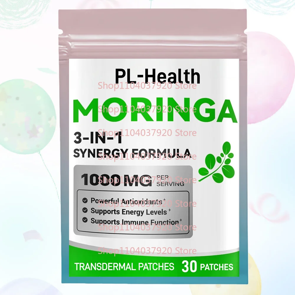 

30 пластырей Moringa Transdermal Patches с куркумой, черным перцем - энергия, сна, иммунитет и поддержка здоровья Gut