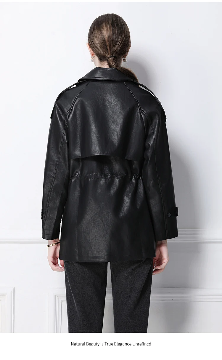 Women's American Retro Moto Riding Jacket - Autumn Winter Warm PU Leather Mid-Length Windproof Outerwear Matte Shoulder Strap