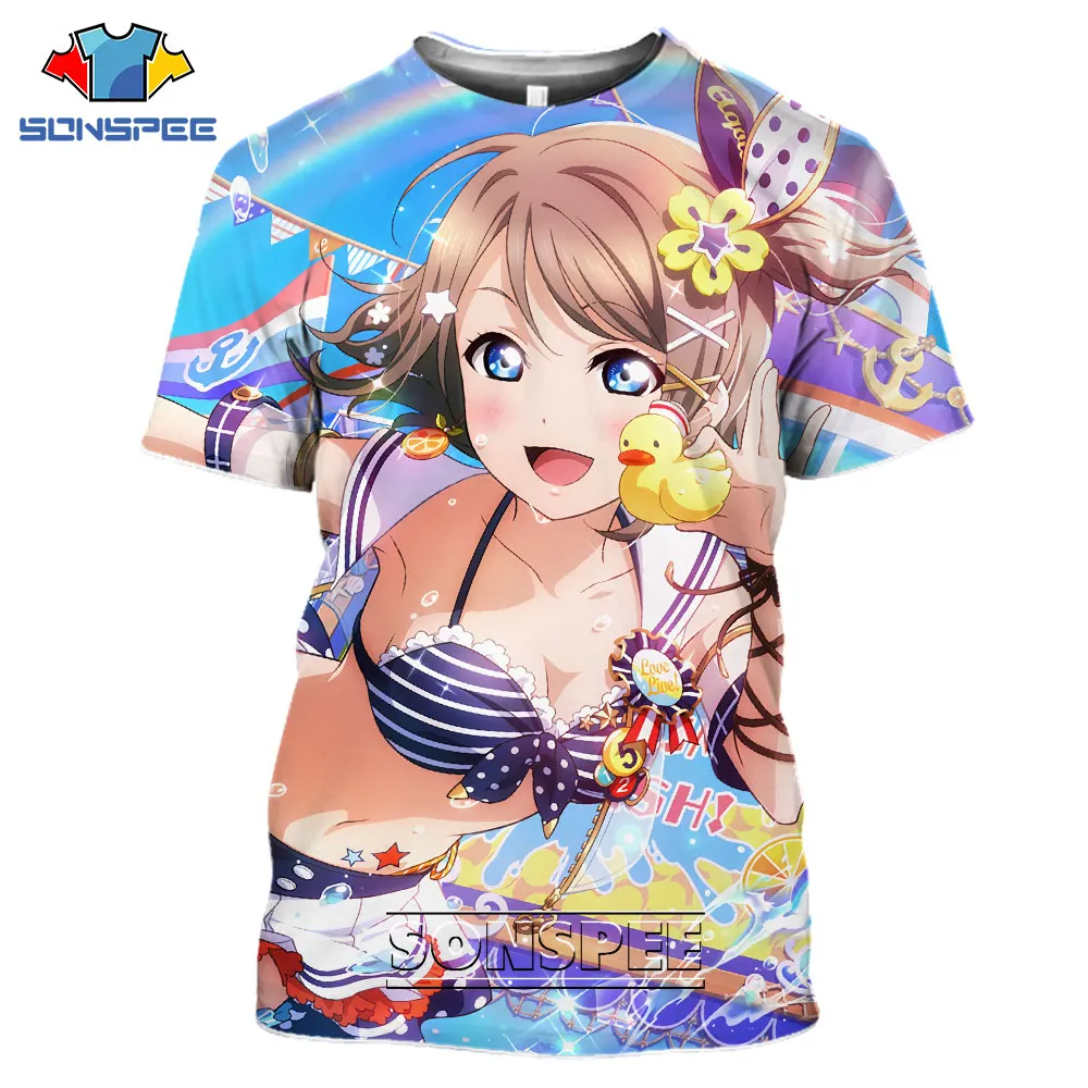 

SONSPEE аниме Love Live! Футболка женская/мужская повседневная с коротким рукавом и 3D-принтом