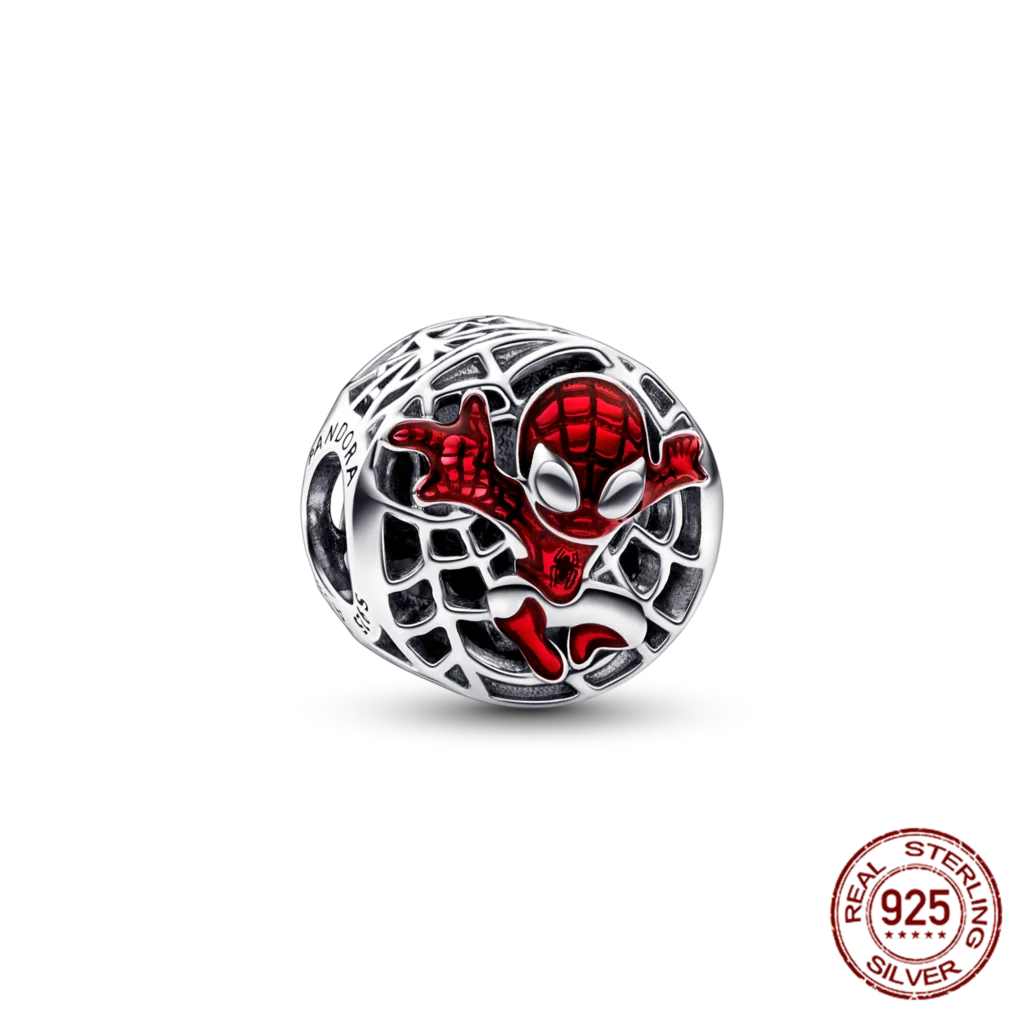 Disney Marvel-925 Charms Pulseira de Prata Esterlina, Homem-Aranha Pingente, Fit para Pan Mulheres, Talão, DIY, Acessórios Jóias, Presente