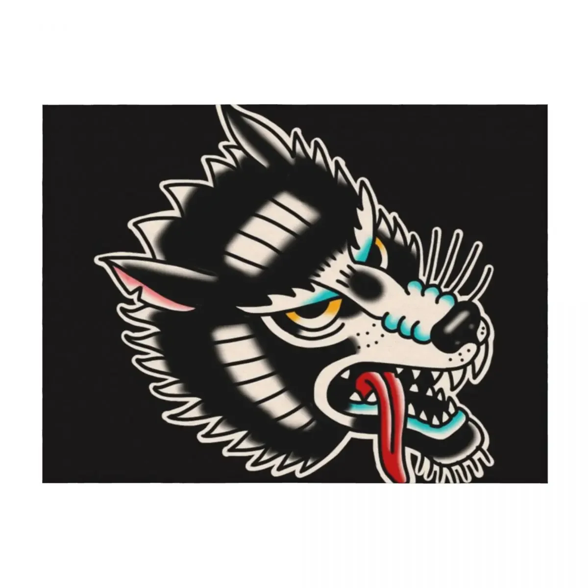 

wolf traditional tattoo Throw Blanket Summer Bed blankets and throws christmas gifts Blankets