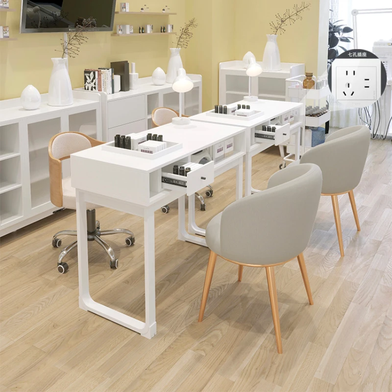 Mobili per saloni tavoli per saloni di bellezza tavolo angolare per Manicure per unghie Set da scrivania professionale per Reception nakeltisch unghie giapponesi