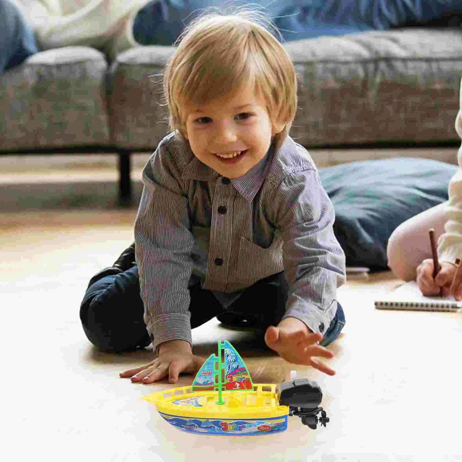 Voile de jeu en forme de bateau pour enfant en bas âge, jouet de bain, décor pour bébé, modèle de bateau, 6 pièces