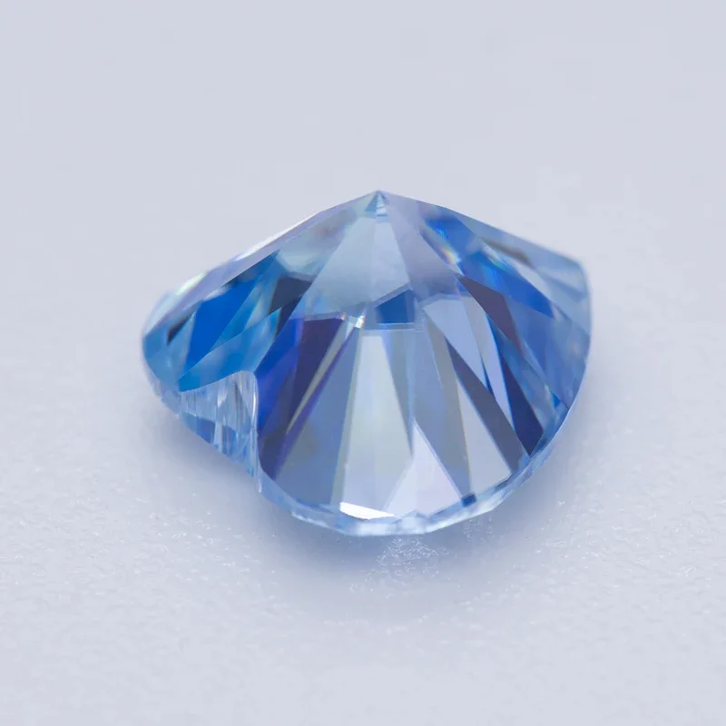 Pierre de moissanite en forme de cœur bleu glacé, pierres précieuses de document, bijoux avancés cultivés en laboratoire, matériaux exécutifs, diamant avec certificat GRA