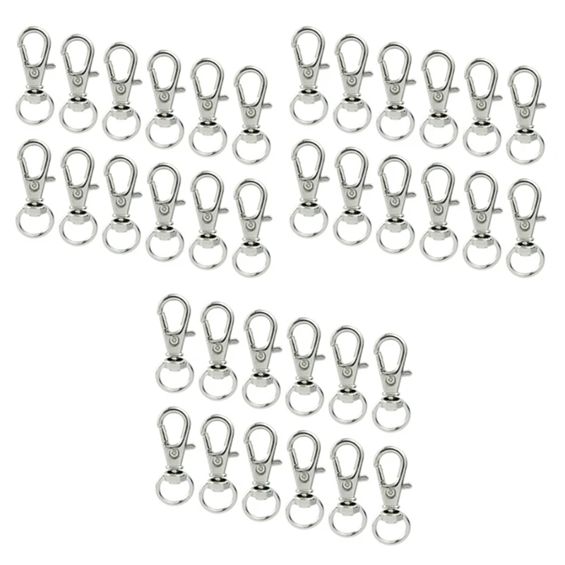 

150 Pcs Swivel Clasps Lanyard Snap Hook,Metal Swivel Lanyard Snap Hook Lobster Claw Clasp Silver Colour