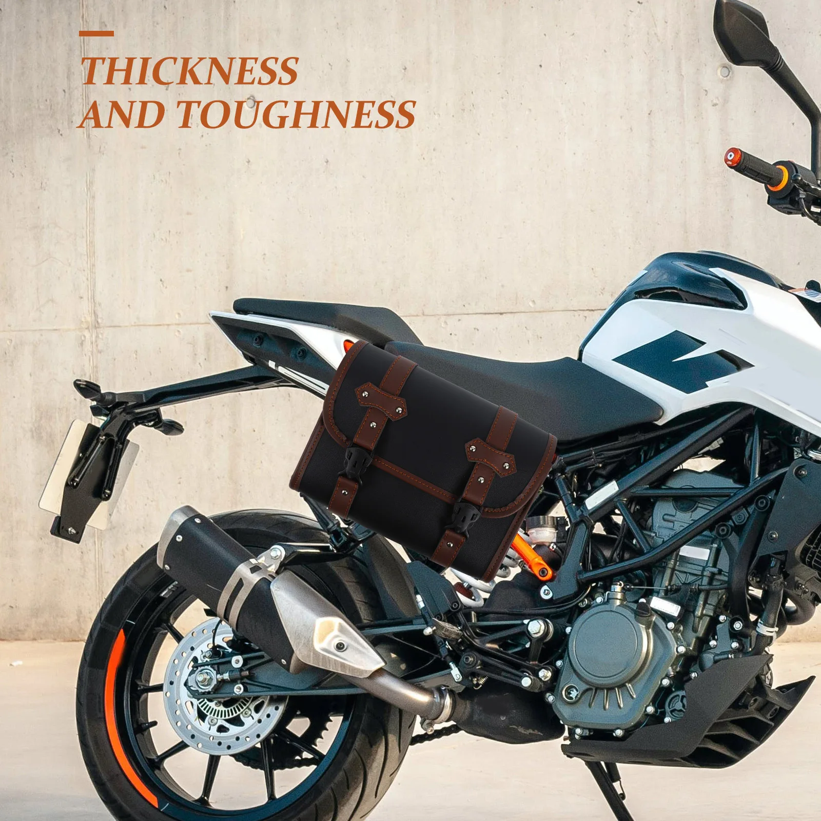 

Motorcycle Bags Handlebar Fork Accessories Saddle Organizer Tool Bag Dual Color Durable Storage Fits Models Rack Bag