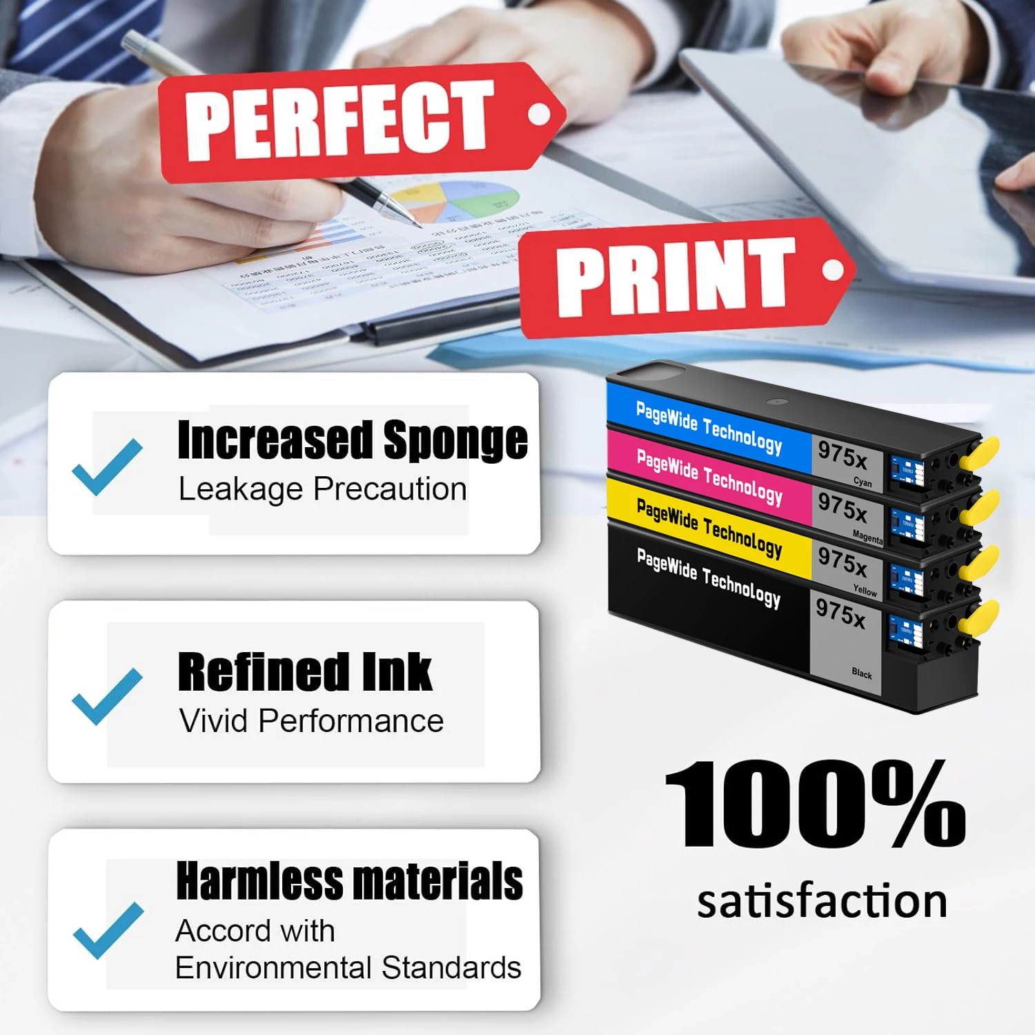 خرطوشة حبر HP 975X 975-X لطابعة HP PageWide 77dn 452dw 452dn 477dn 477dw 552dw 577z 577dw المدارة P55250dw P57750dw