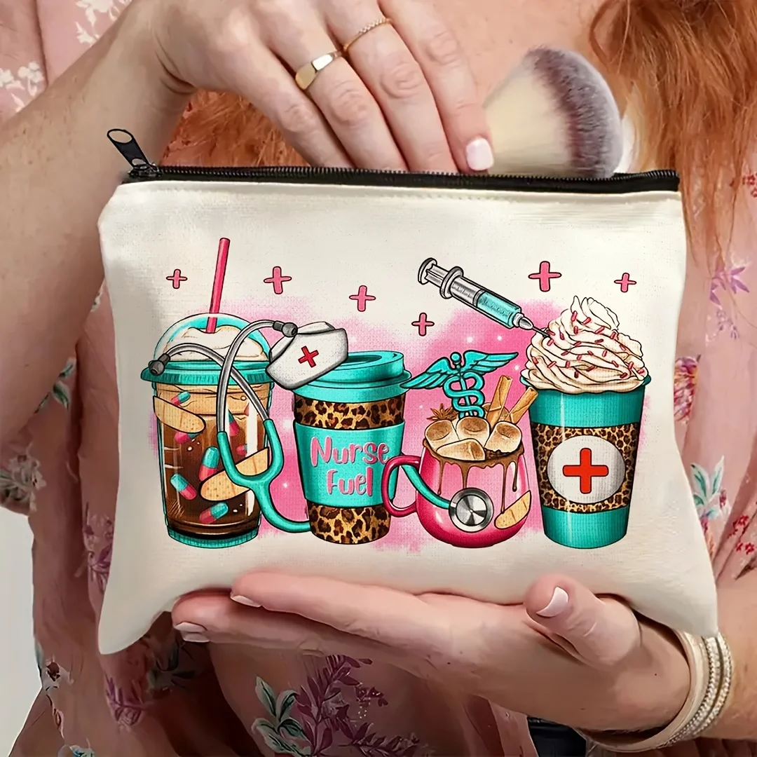 

Стильная косметичка с леопардовым принтом для медсестер — идеальный подарок для медсестер, на выпускной и на день рождения — прочный полиэстер