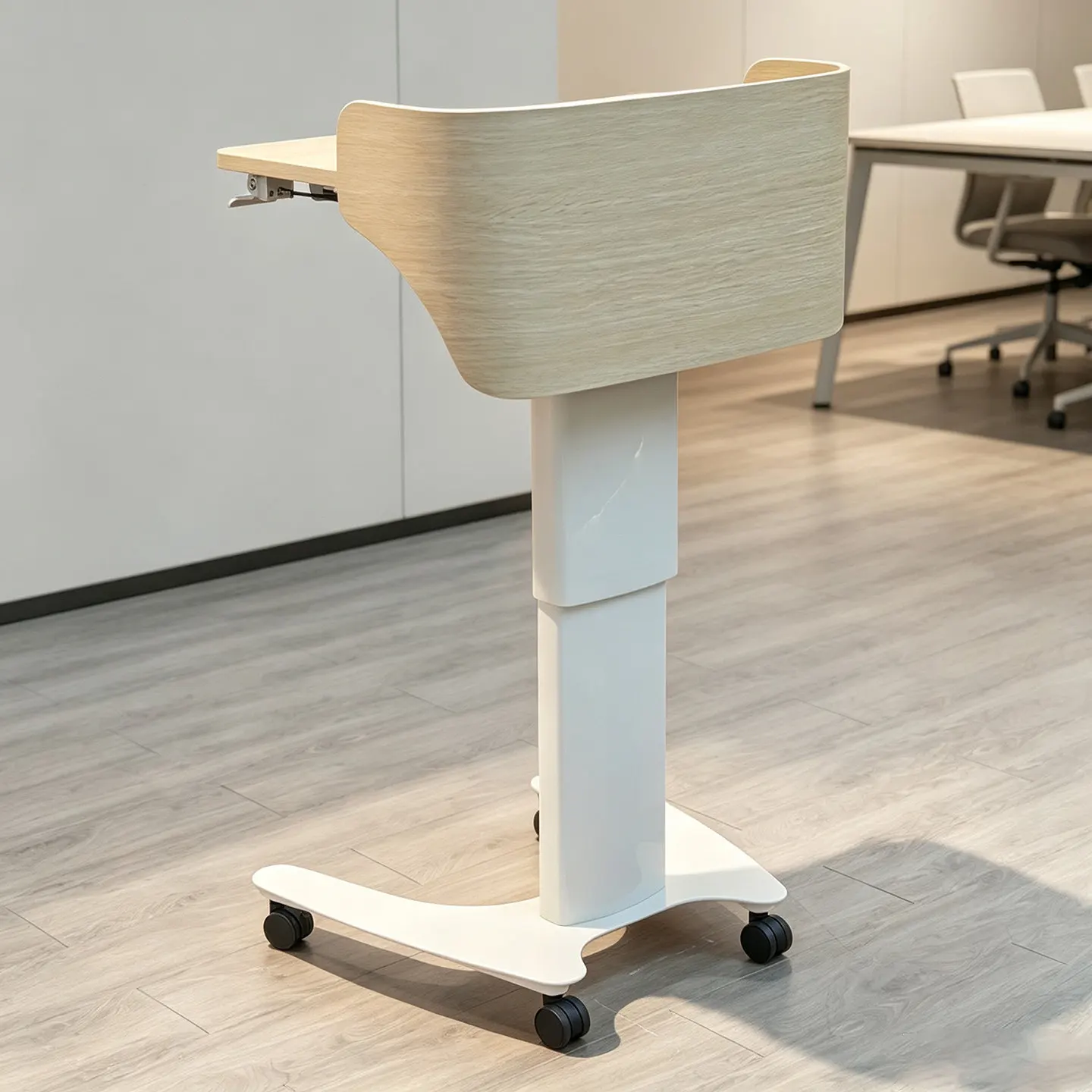 For Mobile Height-Adjustable Lectern Podium, Conference Reception Desk & Speaker Stand for Classroom