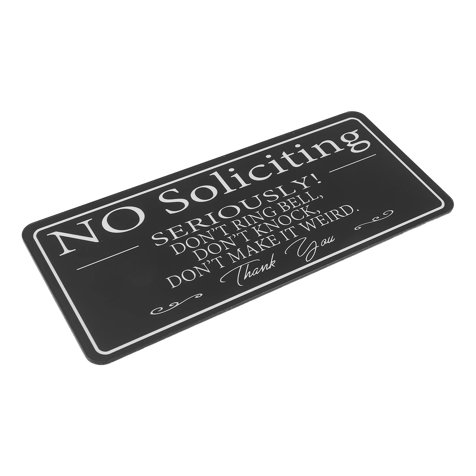 

Black Acrylic Self Adhesive No Soliciting Door Sign Office Business Door Stickers Plaque Fade Resistant Long Lasting Thin Design