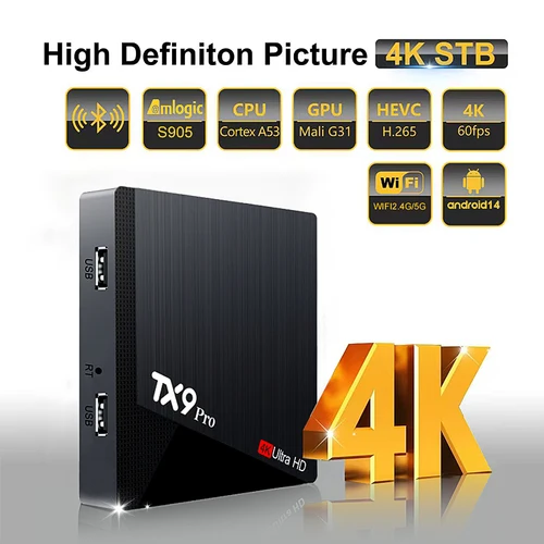 Imagen 2 del producto Nuevo TV Box Android IPTV 2026, 4K, 2+16GB, WiFi Dual, 4G, 5G, TX9 PRO, Smart BOX