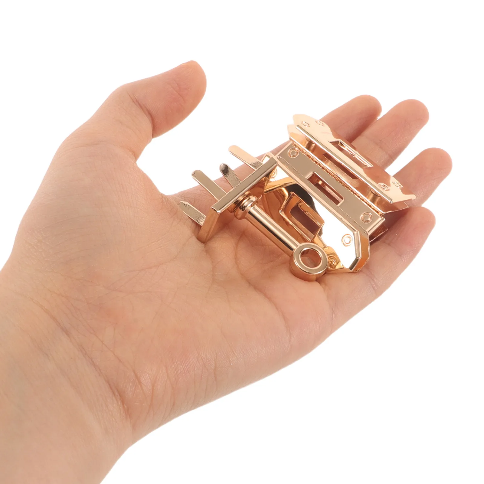 1Set Mini Purse Turn Lock Clasp Light Gold Thickened Rectangular Twist Lock Bag Hardware Kit DIY Handbag Purse Making