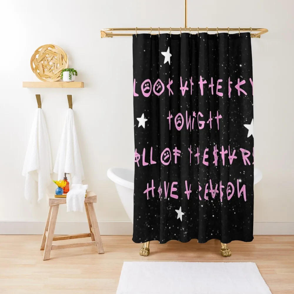 

Look At The Sky Stars Have A Reason - Lil Peep Quotes Shower Curtain Shower Waterproof Bathroom For Shower Curtain