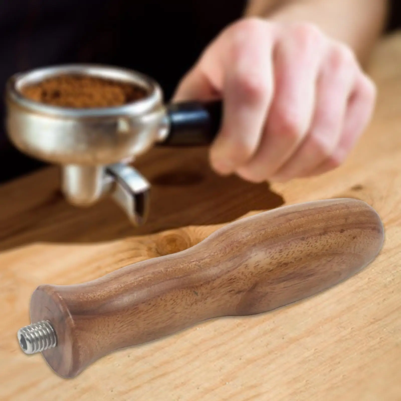 Wooden Portafilter Handle Replacement Accessories Tools for Coffee Machine