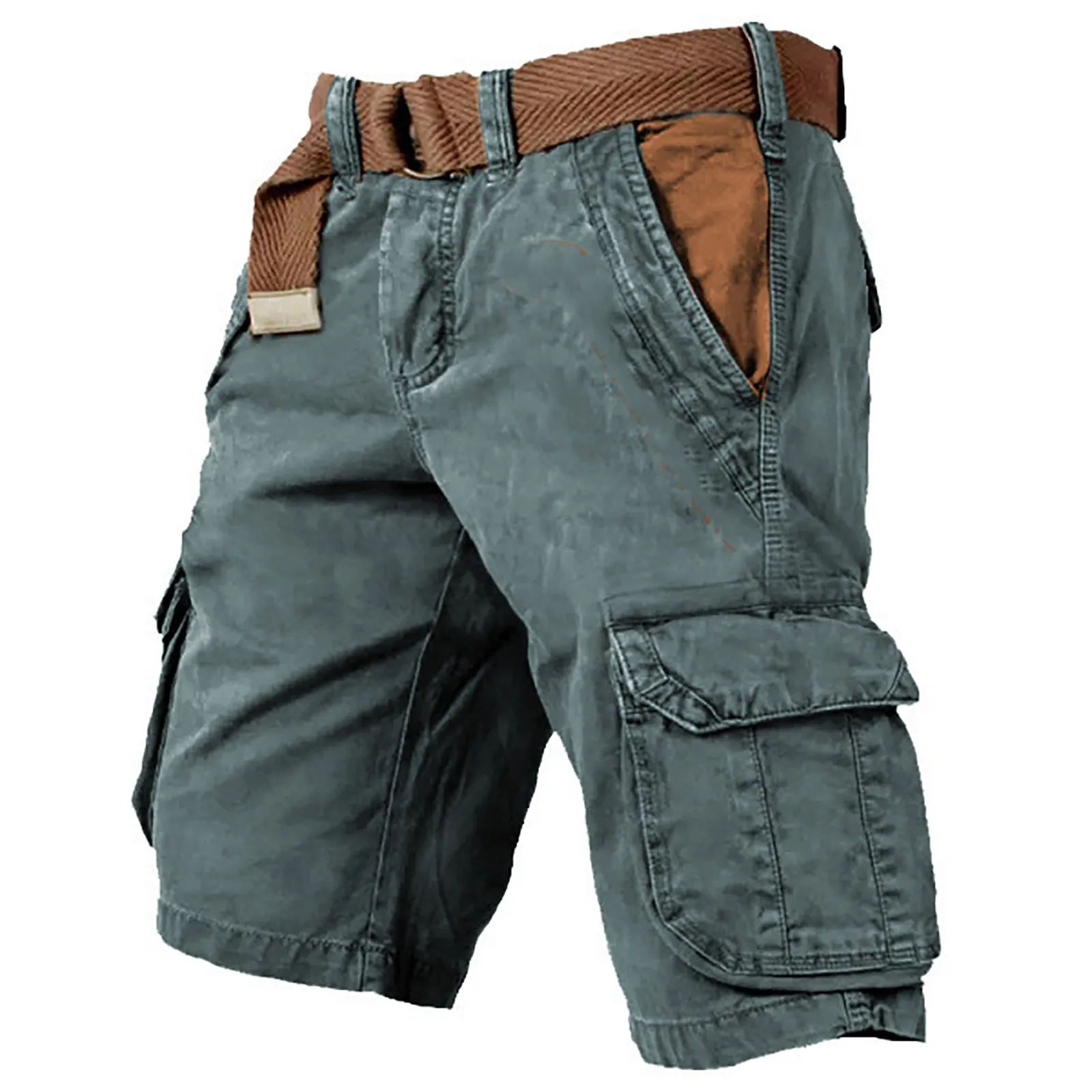 

Men Loose Fit Cargo Shorts With Pockets Outdoor Cargo Shorts No Belt Tactical Quick Dry Pedal Pusher Pants For Male Ropa Hombre