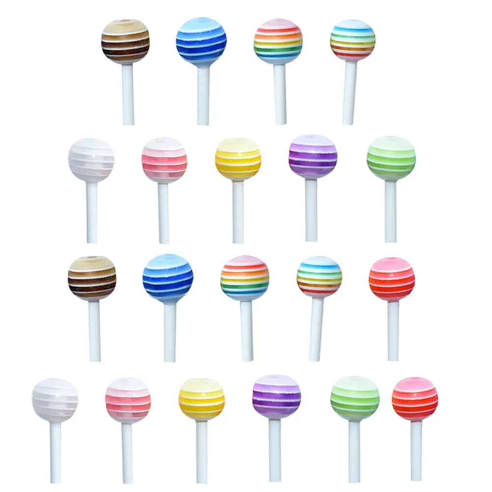 25 Pcs Decorations Simulation Lollipop Child Car Toy Plastic Mini House Model Simulated