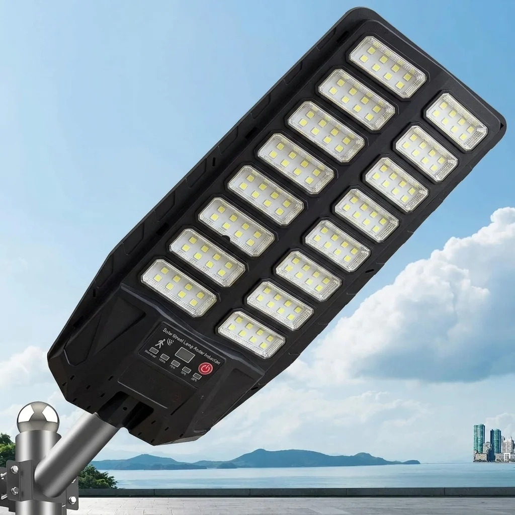 Solar-Straßenleuchten für Außenbereich 200000LM Wasserdichte LED-Solar-Flutlichter mit Bewegungssensor Solarbetriebene Beleuchtung für Parkplätze
