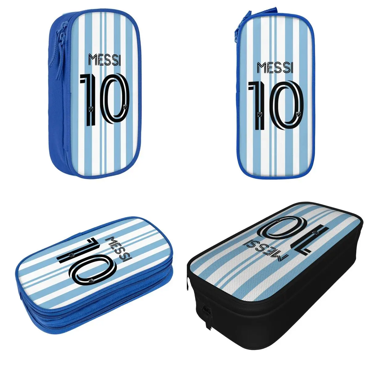 Messied-estuche de lápices con número 10, bolsa bonita para bolígrafos de fútbol, almacenamiento grande para estudiantes, regalos escolares