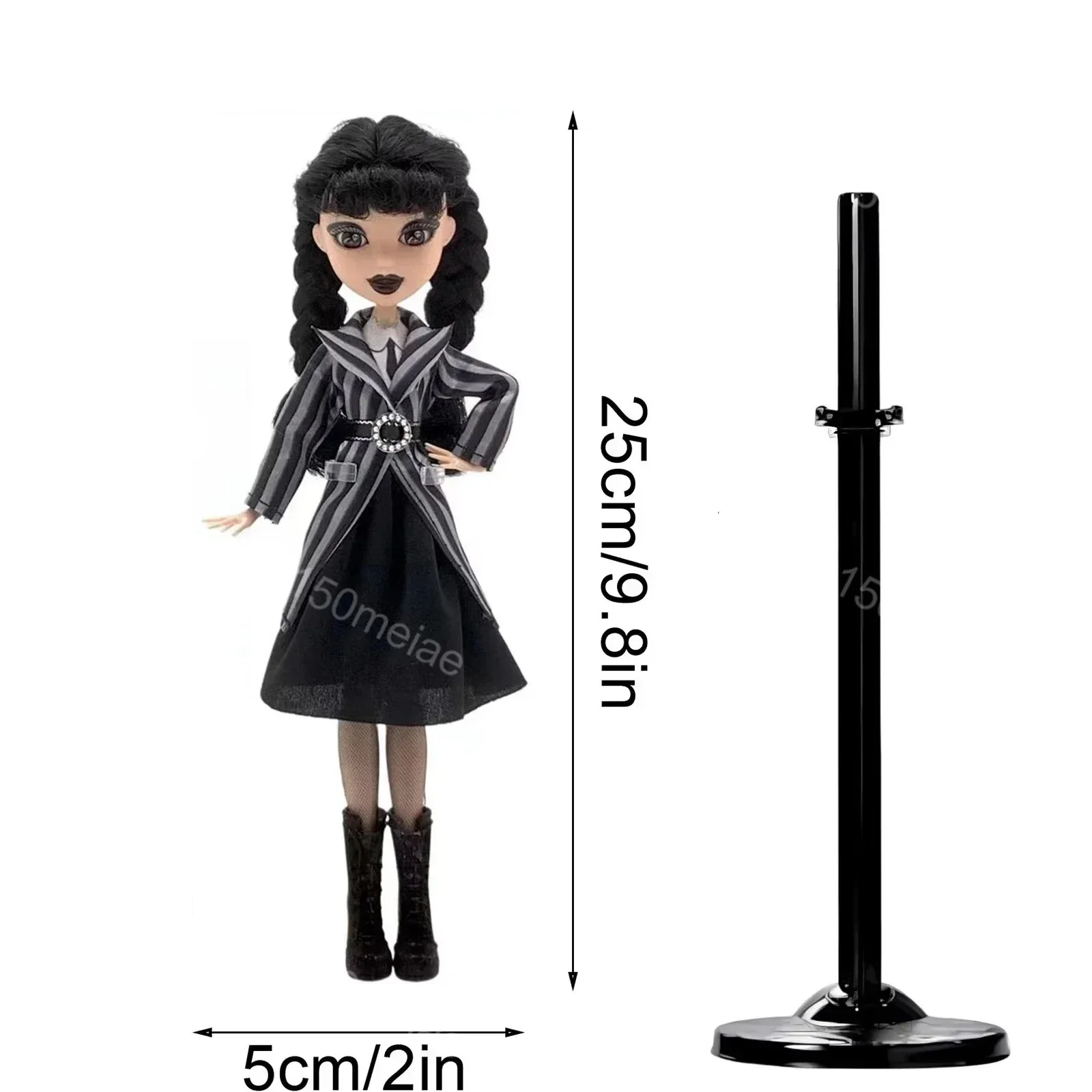 Quarta-feira addams figuras de ação dos desenhos animados novos brinquedos das crianças addams família boneca quarta-feira boneca decoração do quarto com suporte boneca