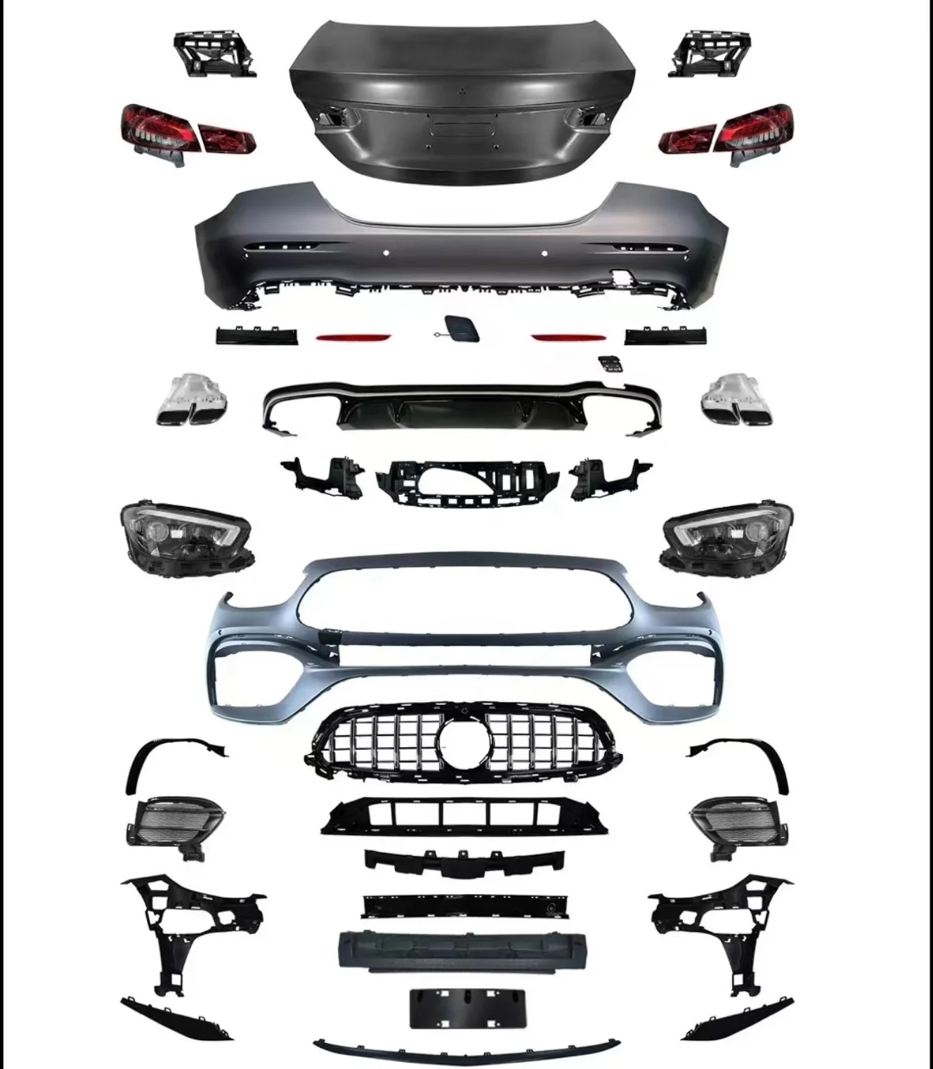 أفضل W213 E63 amg بوديكيت تجميل لبنز W213 15-20y ترقية قديمة جديدة E63 البلاستيك سيارة ترقية السيارات طقم الجسم