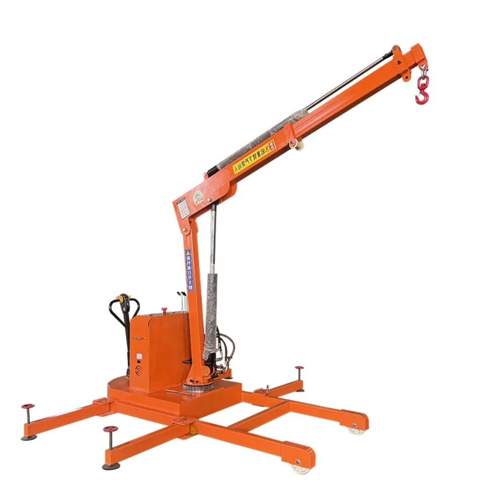 Hydraulic crane small electric mobile hoist vehicle mounted rotary lift