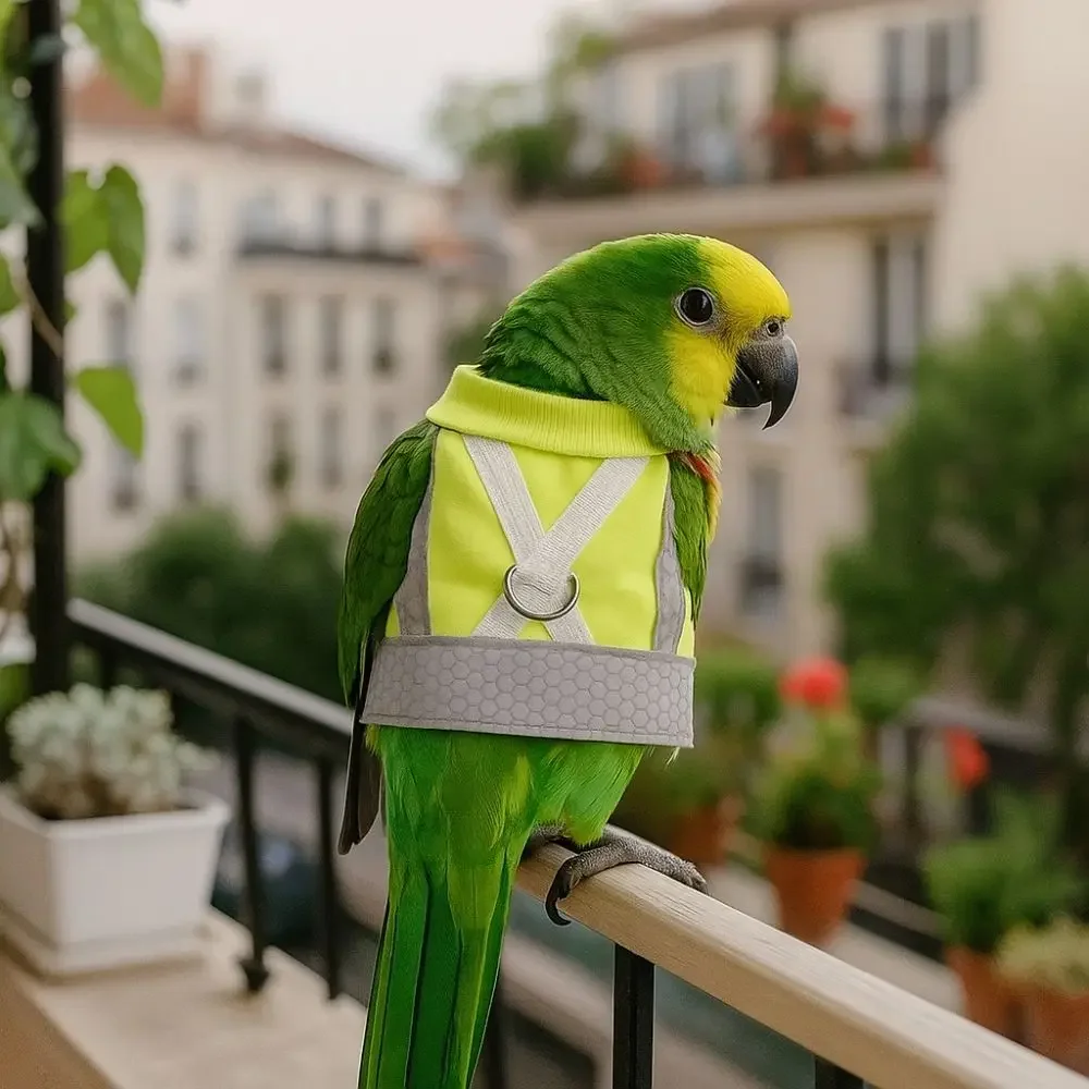 Parrot Vest Suit Adjustable Parrot Flying Harness Safety Comfortable Reflective Leashes Sun Protection Bird Harness Vest Conures