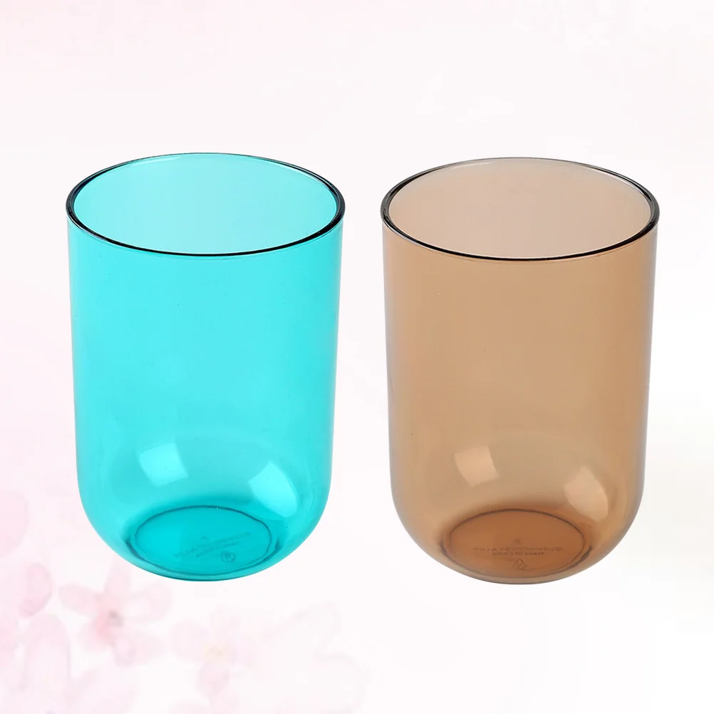 2 قطعة أكواب فرشاة الأسنان الشفافة الغرغرة القدح للحمام شرب المياه استخدام حامل بلاستيكي السلس تصميم غير مسامية المطبخ #4